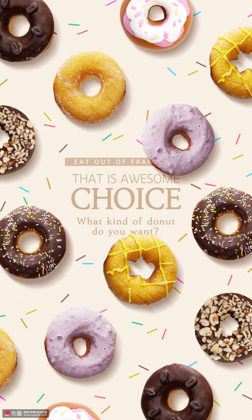 缤纷美味甜品甜甜圈巧克力美食海报 海报招贴 食品海报 海报招贴 食品海报